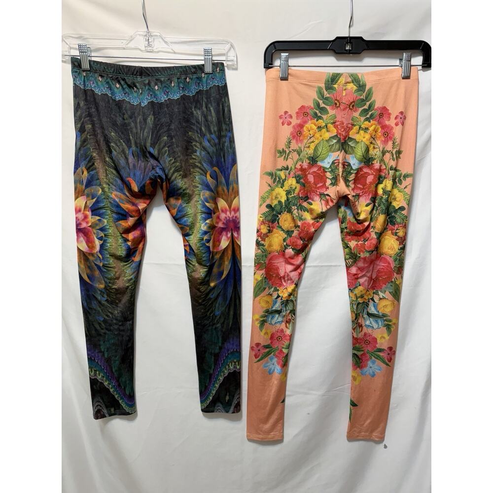 Emma Rose Stretchy Leggings Bundle Sz S/M Vibrant Abstract Floral Festival Boho - Picture 4 of 11